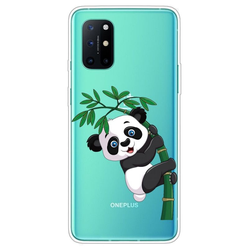 Cover Hoesje OnePlus 8T Telefoonhoesje Transparante Panda Op Bamboe