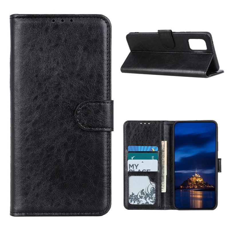 Flip Case Leren OnePlus 8T Rood Zwart Gestructureerd Kunstleer
