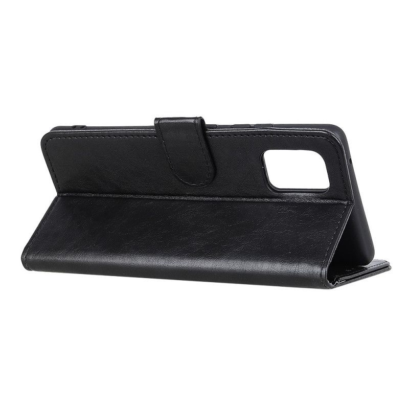 Flip Case Leren OnePlus 8T Rood Zwart Gestructureerd Kunstleer