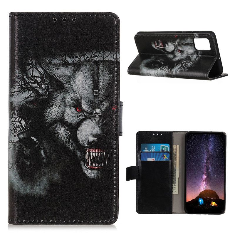 Flip Case Leren OnePlus 8T Weerwolf
