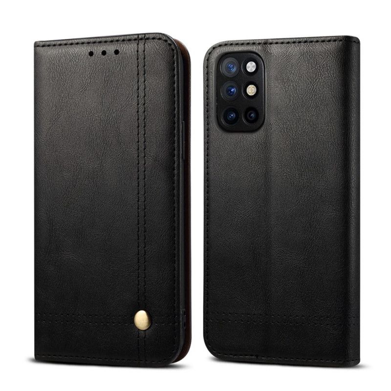 Folio-hoesje OnePlus 8T Rood Zwart Gestikt Leereffect