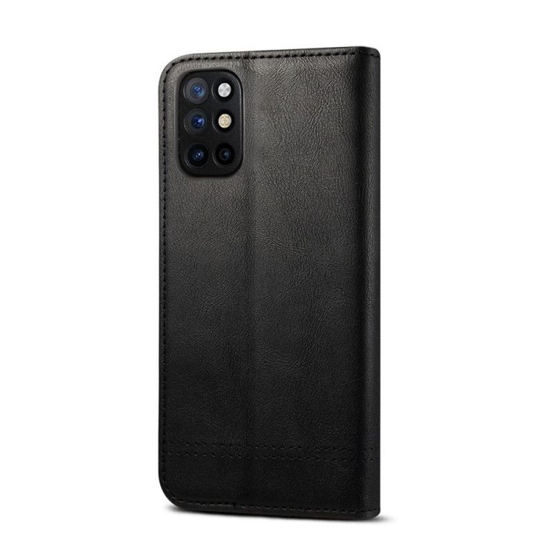 Folio-hoesje OnePlus 8T Rood Zwart Gestikt Leereffect