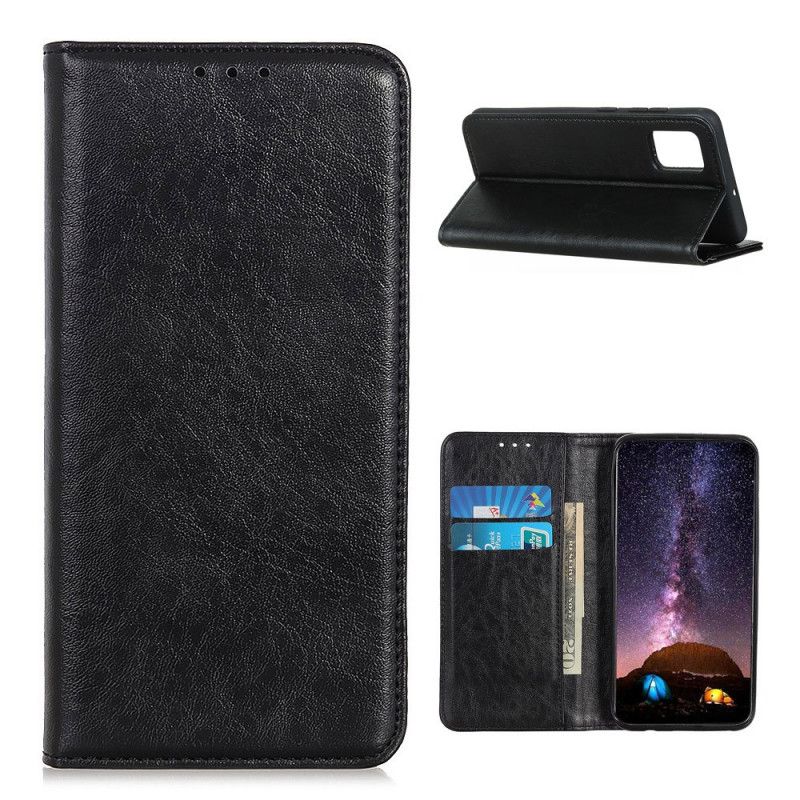 Folio-hoesje voor OnePlus 8T Rood Zwart Elegant Split Lychee Leer