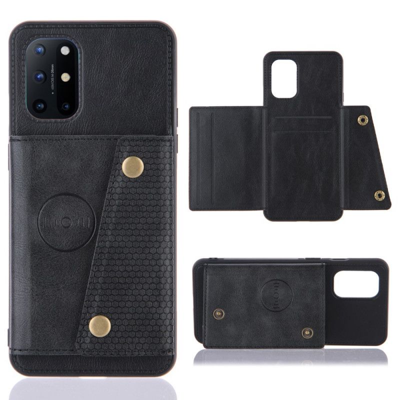Hoesje OnePlus 8T Grijs Zwart Snap Portemonnee