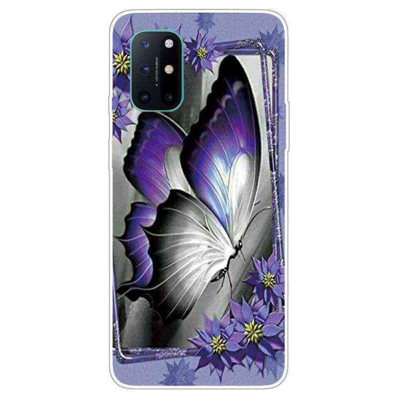 Hoesje OnePlus 8T Paars Roze Vlinders Vlinders