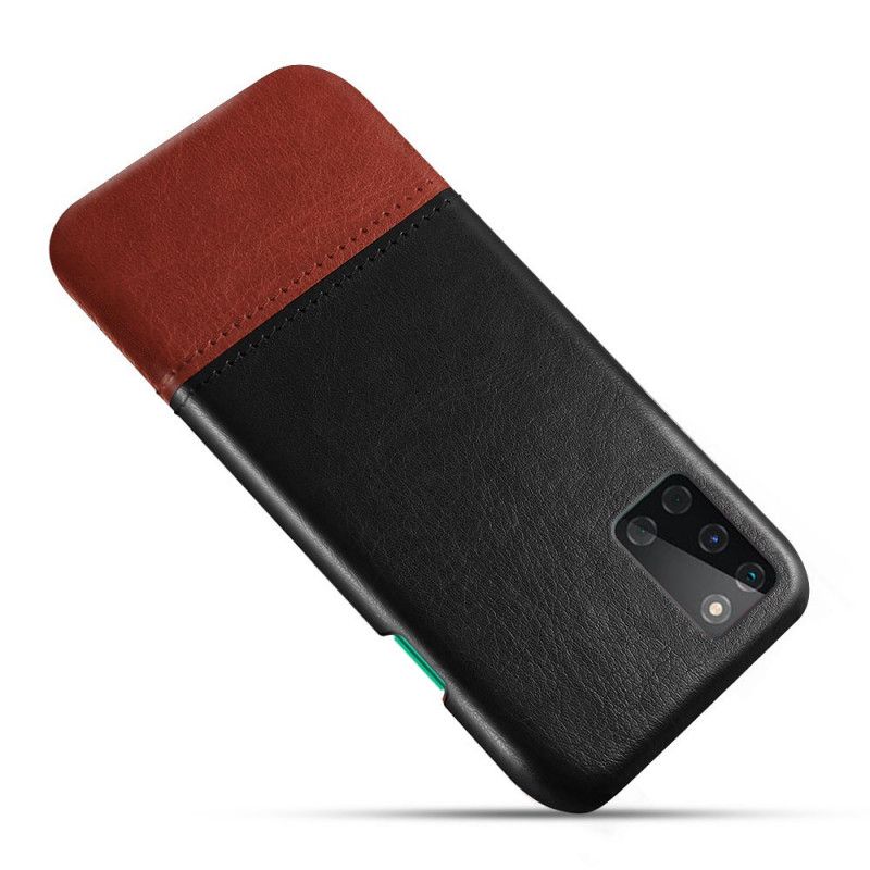 Hoesje OnePlus 8T Rood Zwart Ksq Tweekleurig Leereffect