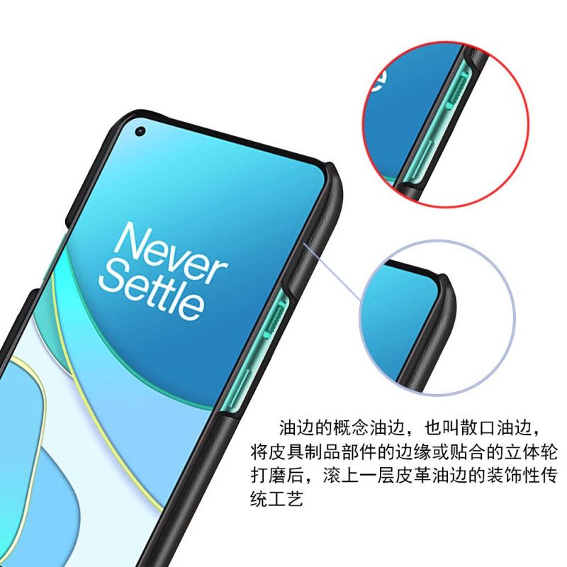 Hoesje OnePlus 8T Rood Zwart Ksq Tweekleurig Leereffect
