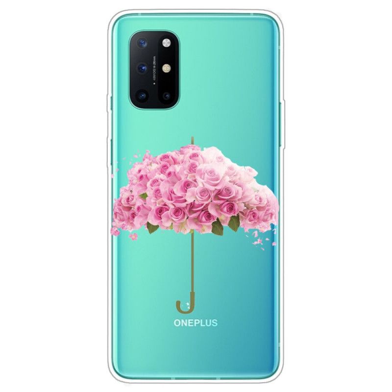 Hoesje OnePlus 8T Telefoonhoesje Paraplu In Rozen