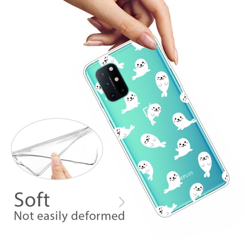 Hoesje OnePlus 8T Telefoonhoesje Transparante Leuke Zeeleeuwen