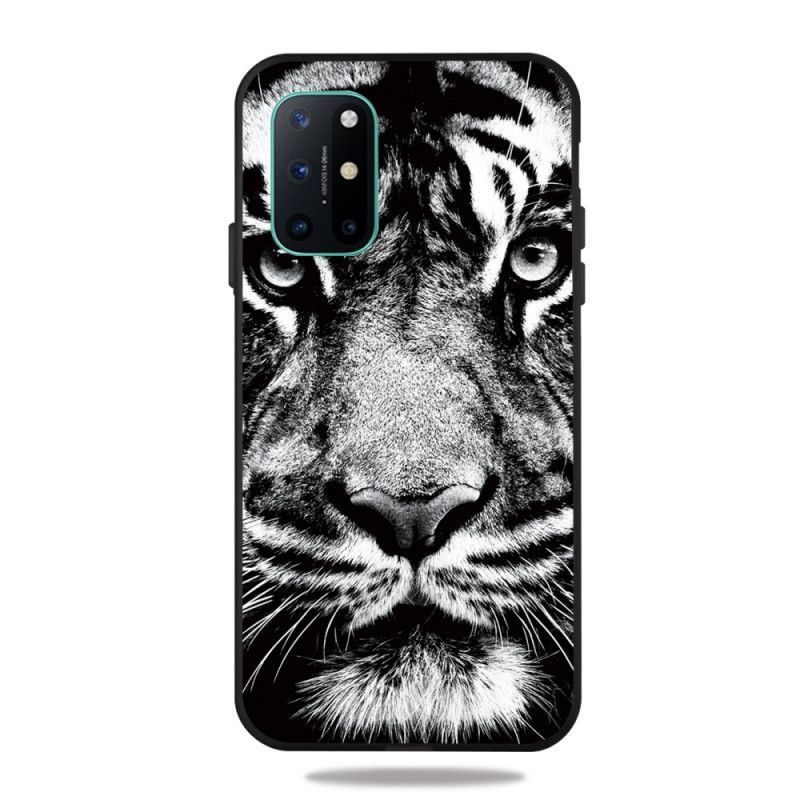 Hoesje OnePlus 8T Telefoonhoesje Zwart-Witte Tijger