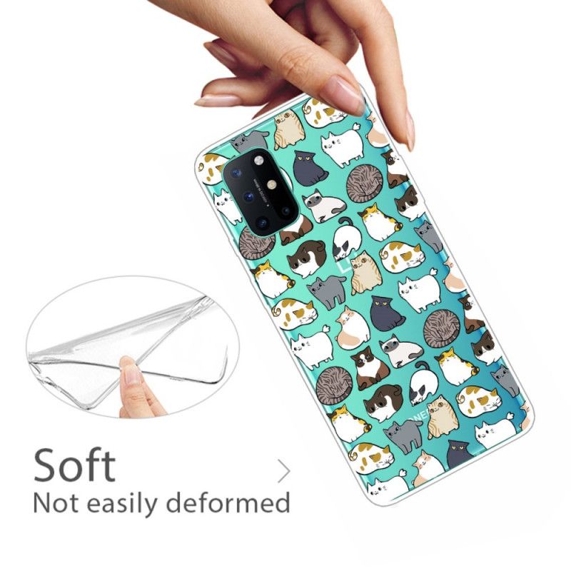 Hoesje voor OnePlus 8T Doorzichtige Meerdere Katten