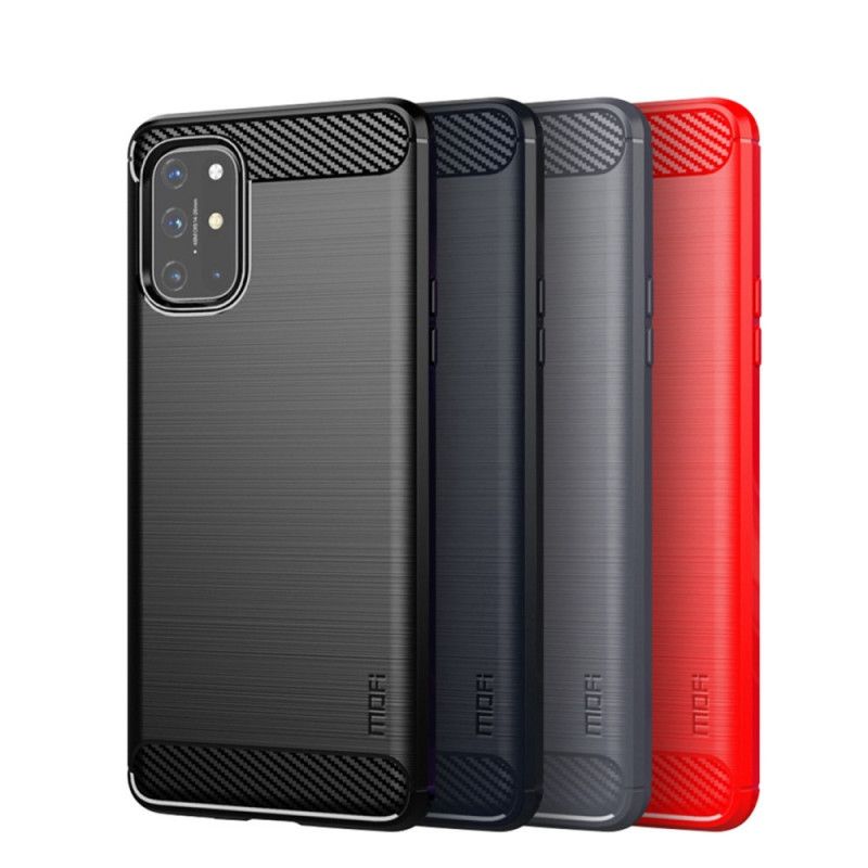 Hoesje voor OnePlus 8T Grijs Zwart Mofi Geborstelde Koolstofvezel