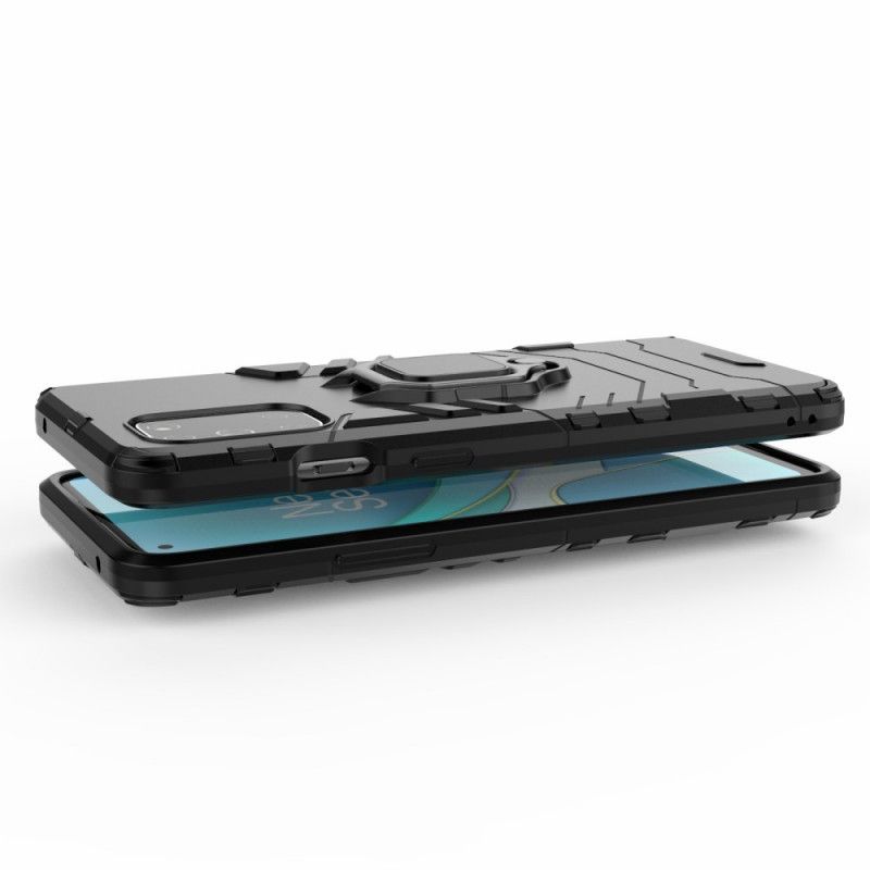 Hoesje voor OnePlus 8T Rood Zwart Resistente Ring