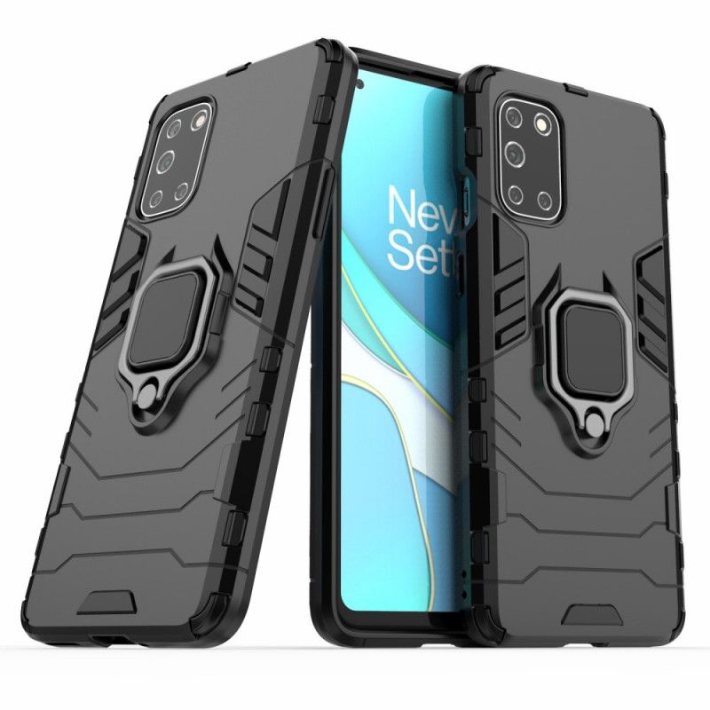 Hoesje voor OnePlus 8T Rood Zwart Resistente Ring