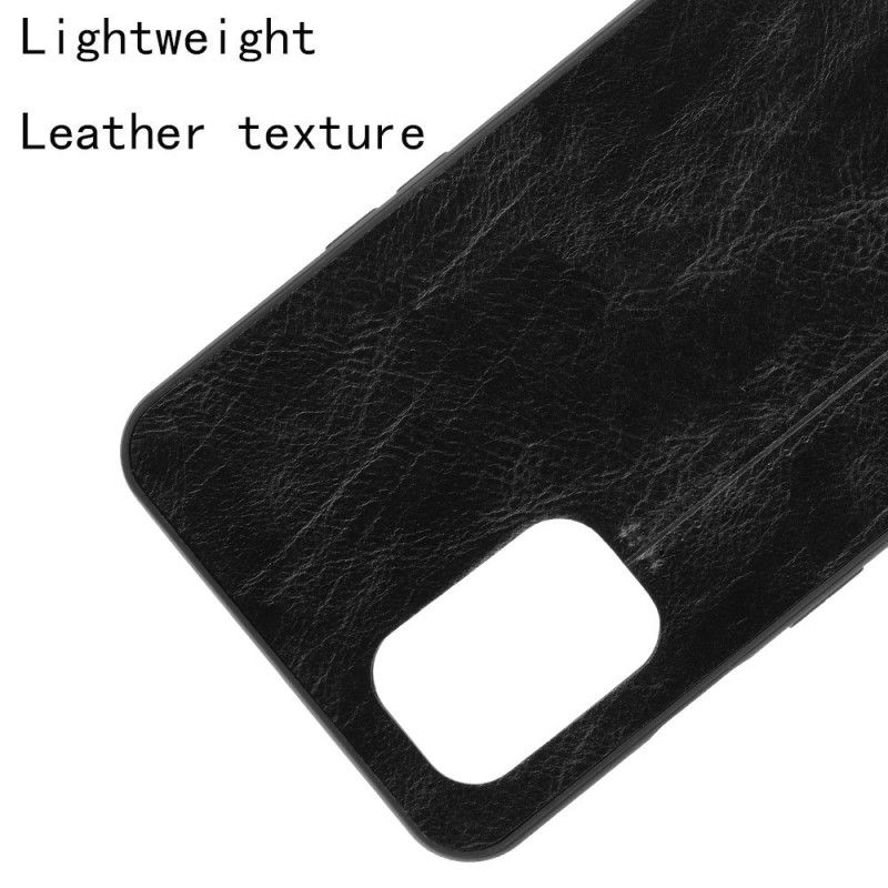 Hoesje voor OnePlus 8T Rood Zwart Stiksels In Leerstijl