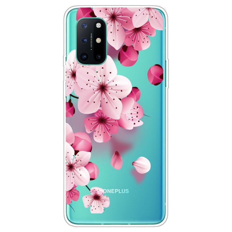 Hoesje voor OnePlus 8T Roze Magenta Premium Bloemen