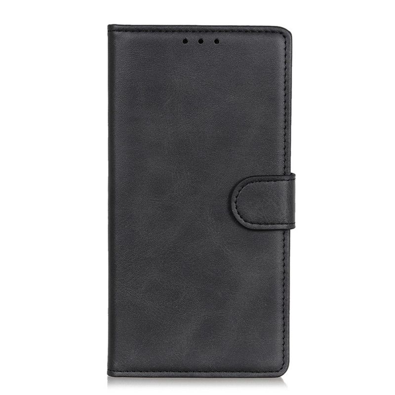 Leren Hoesje OnePlus 8T Rood Zwart Telefoonhoesje Retro Mat Leereffect