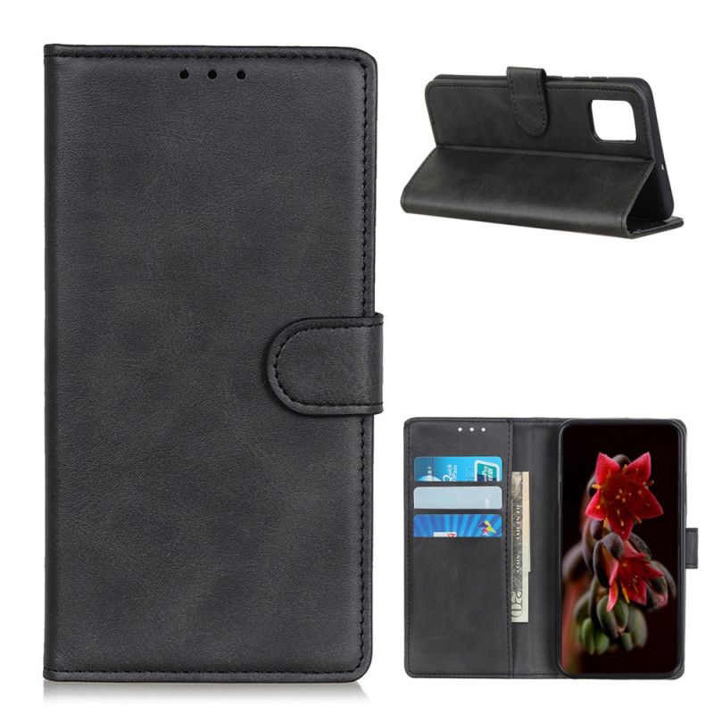 Leren Hoesje OnePlus 8T Rood Zwart Telefoonhoesje Retro Mat Leereffect
