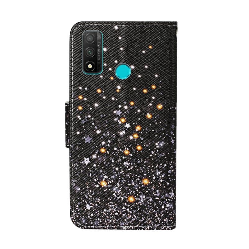 Leren Hoesje OnePlus 8T Sterren En Pailletten Met Riempje