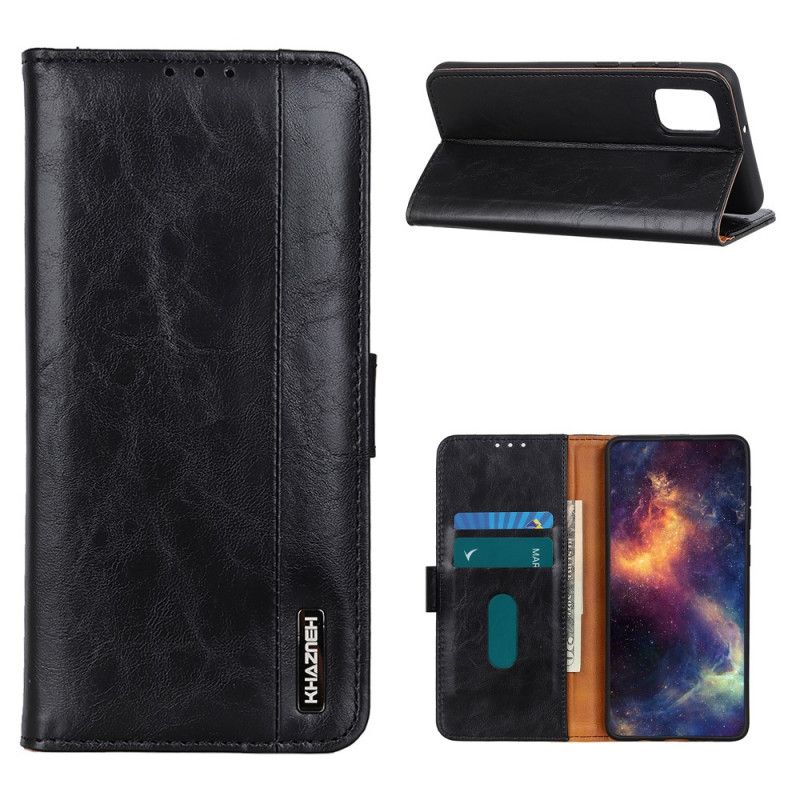 Leren Hoesje voor OnePlus 8T Rood Zwart Khazneh Elegantie Leerstijl