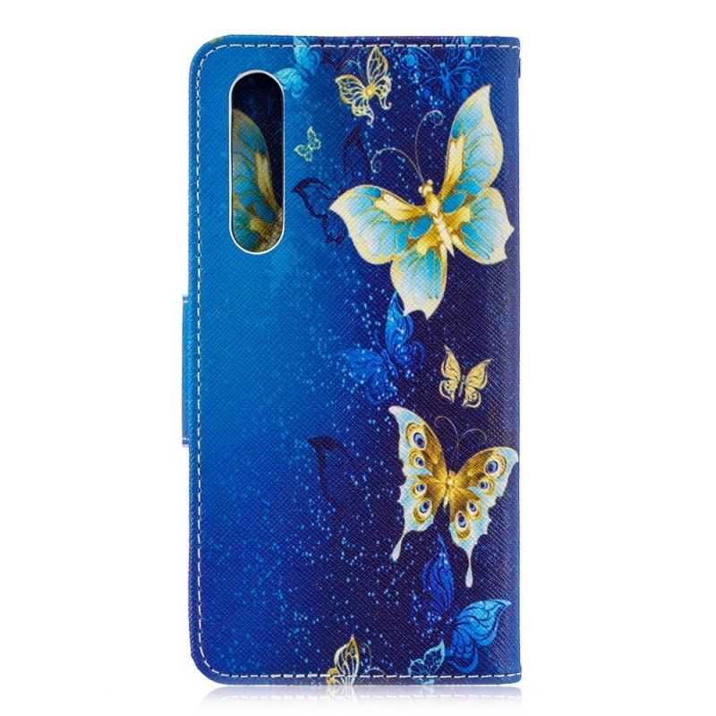 Bescherming Hoesje Huawei P30 Donkerblauw Vlinders In De Nacht