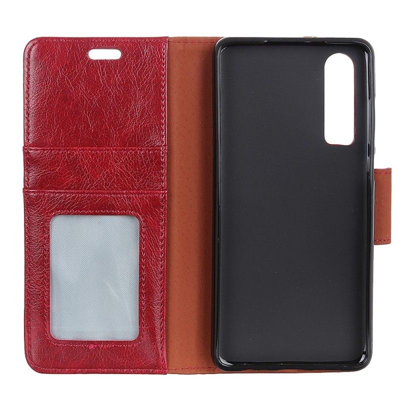 Bescherming Hoesje Huawei P30 Telefoonhoesje Glanzend Leereffect