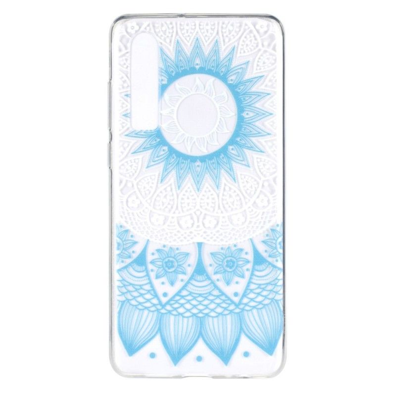 Case Hoesje Huawei P30 Lichtblauw Telefoonhoesje Transparante Kleurrijke Mandala