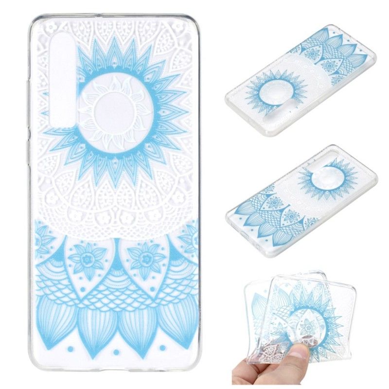Case Hoesje Huawei P30 Lichtblauw Telefoonhoesje Transparante Kleurrijke Mandala