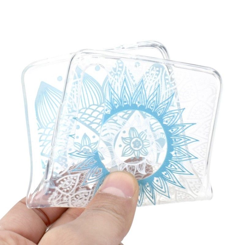 Case Hoesje Huawei P30 Lichtblauw Telefoonhoesje Transparante Kleurrijke Mandala