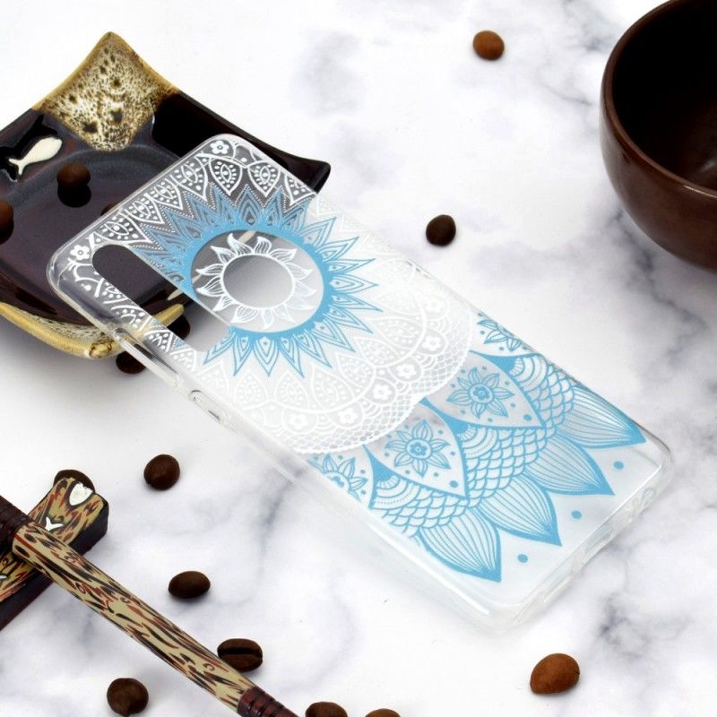Case Hoesje Huawei P30 Lichtblauw Telefoonhoesje Transparante Kleurrijke Mandala