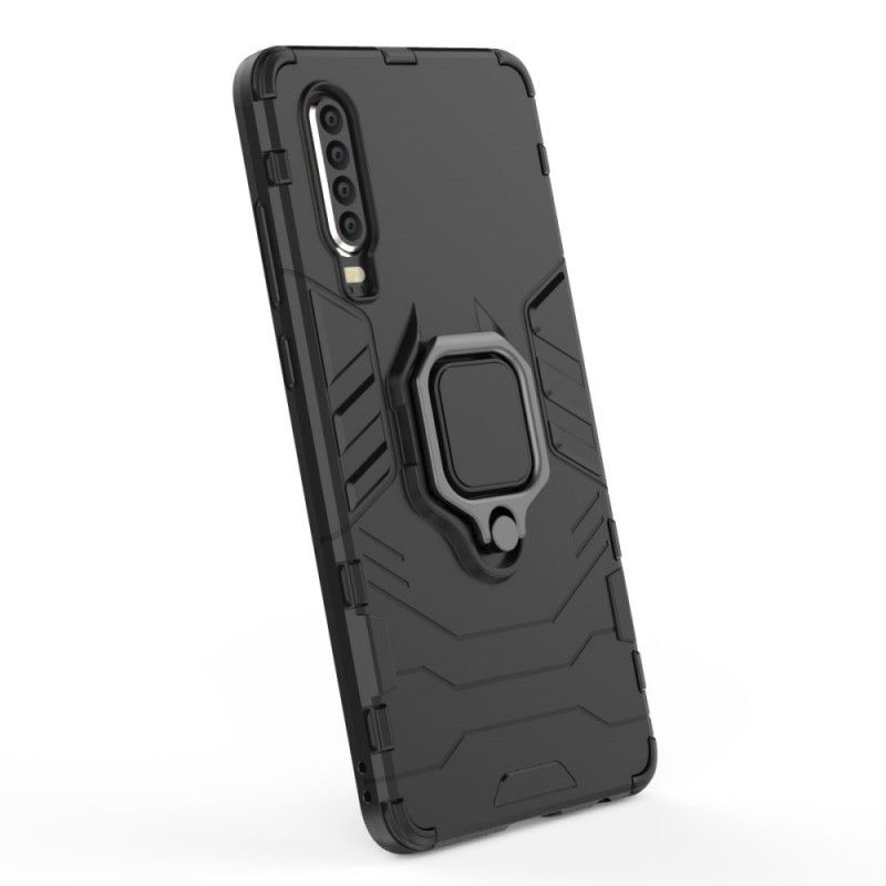 Case Hoesje Huawei P30 Rood Zwart Telefoonhoesje Resistente Ring