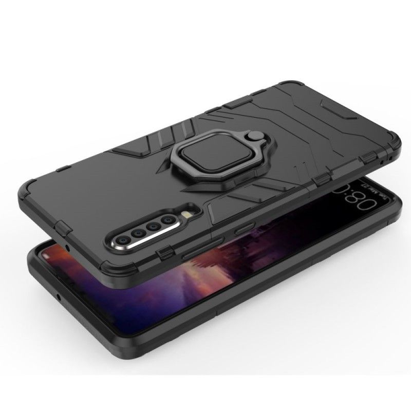 Case Hoesje Huawei P30 Rood Zwart Telefoonhoesje Resistente Ring
