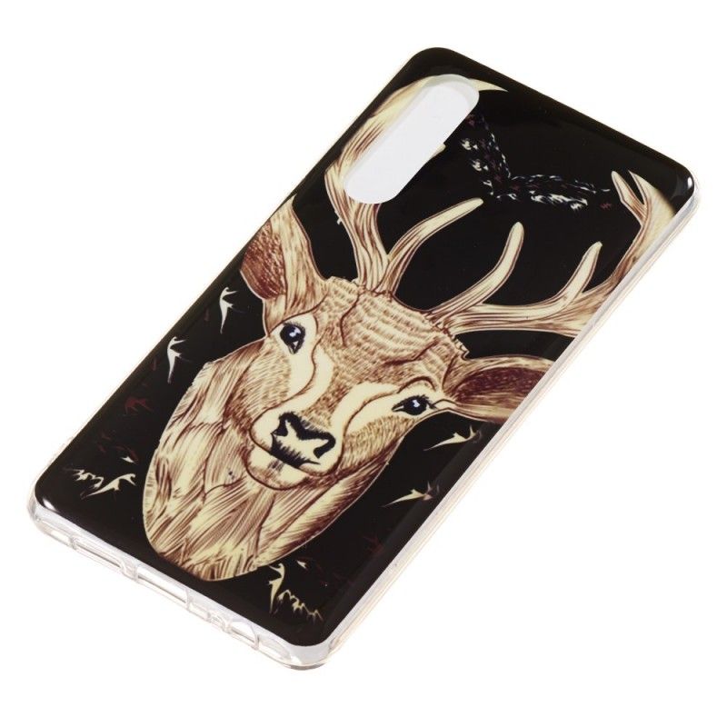 Case Hoesje Huawei P30 Telefoonhoesje Majestueus Fluorescerend Hert