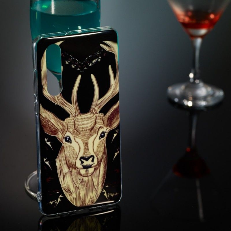 Case Hoesje Huawei P30 Telefoonhoesje Majestueus Fluorescerend Hert