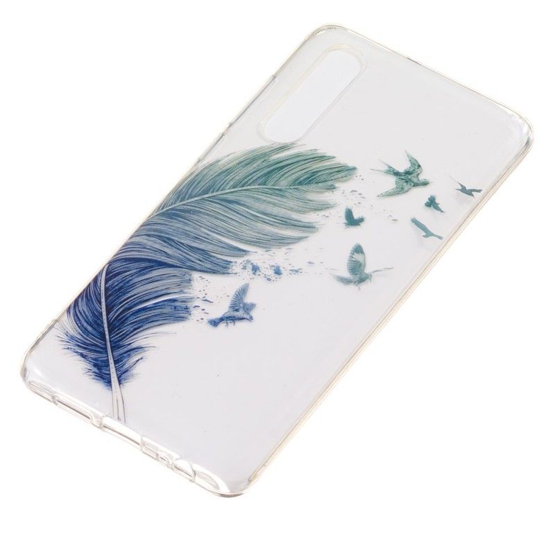 Case Hoesje Huawei P30 Telefoonhoesje Transparant Gekleurde Veren