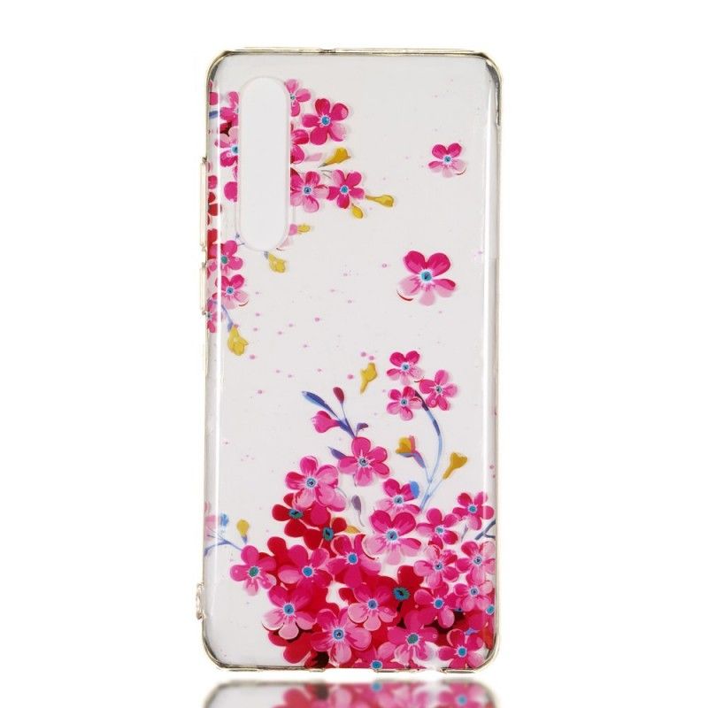 Cover Hoesje Huawei P30 Telefoonhoesje Gele En Magenta Bloemen