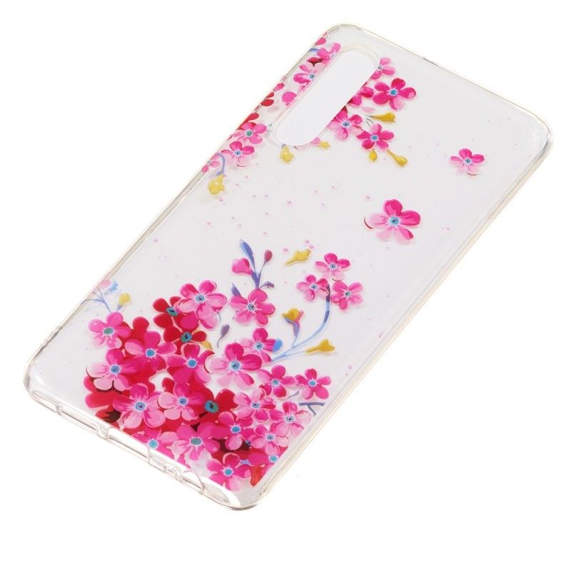 Cover Hoesje Huawei P30 Telefoonhoesje Gele En Magenta Bloemen