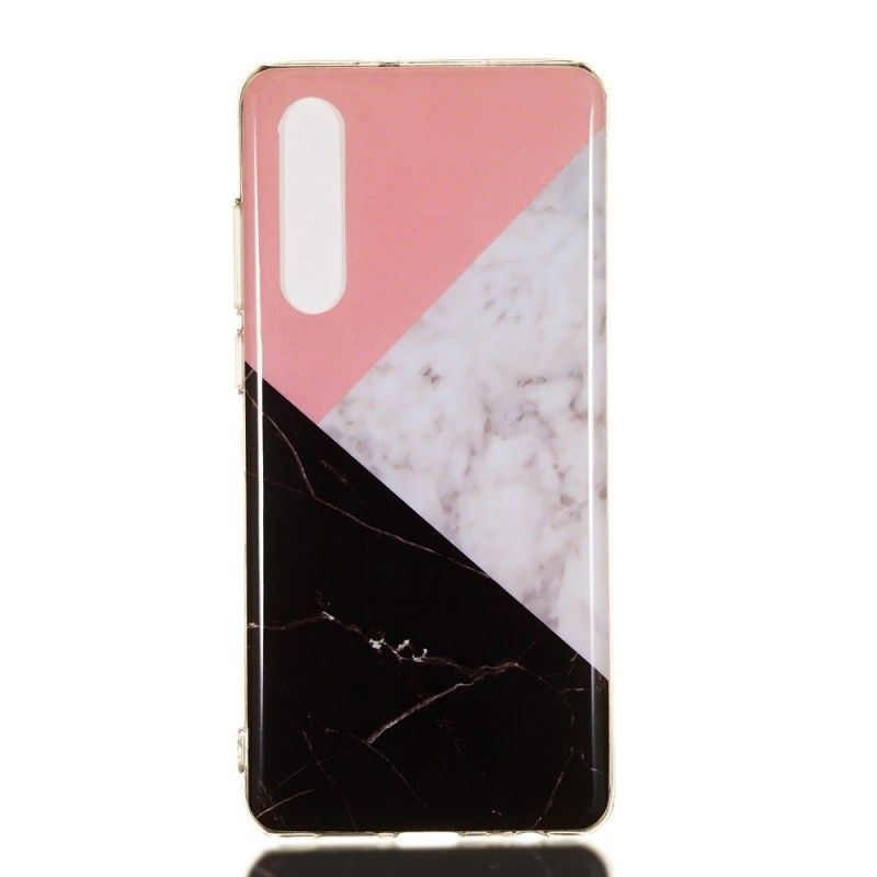 Cover Hoesje Huawei P30 Telefoonhoesje Geometrisch Marmer