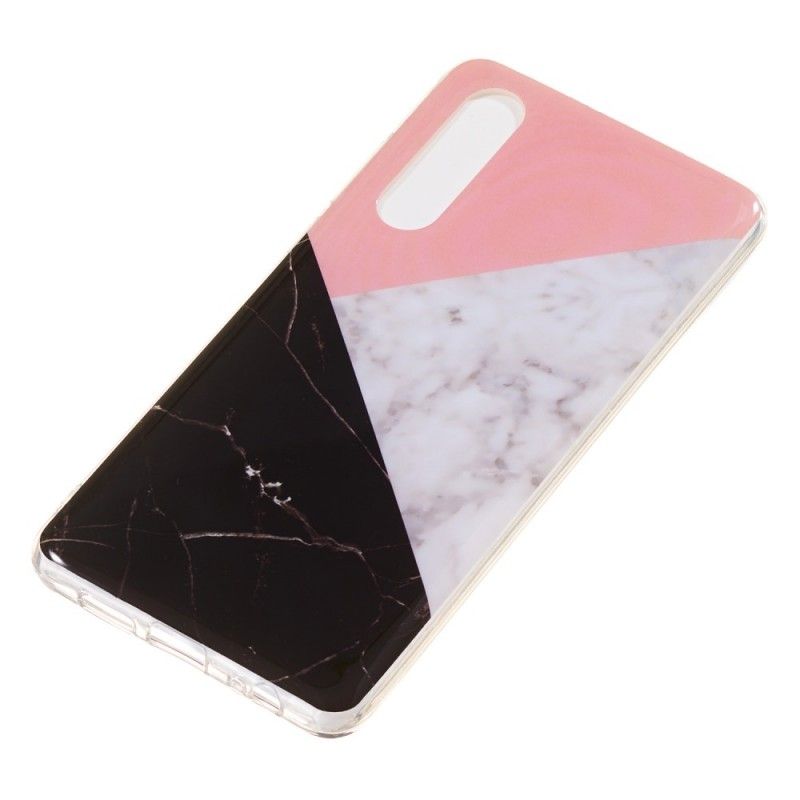 Cover Hoesje Huawei P30 Telefoonhoesje Geometrisch Marmer