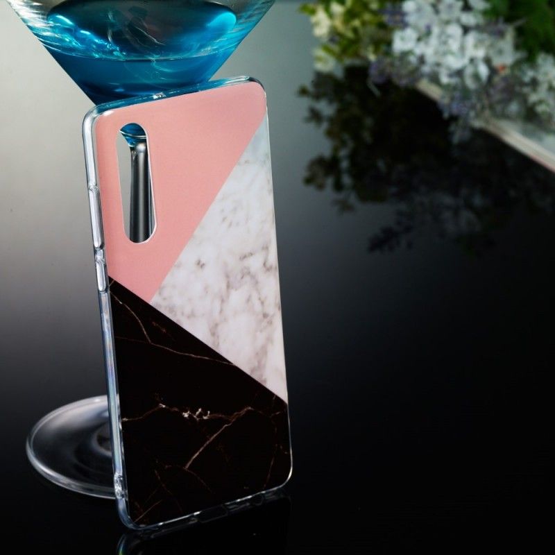 Cover Hoesje Huawei P30 Telefoonhoesje Geometrisch Marmer