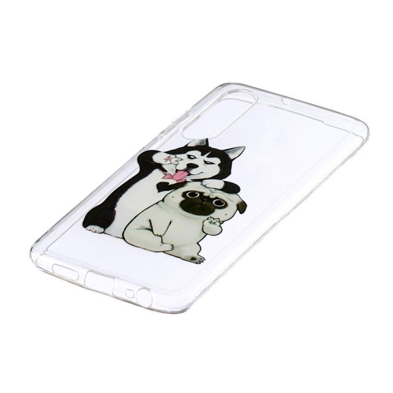 Cover Hoesje Huawei P30 Telefoonhoesje Grappige Honden