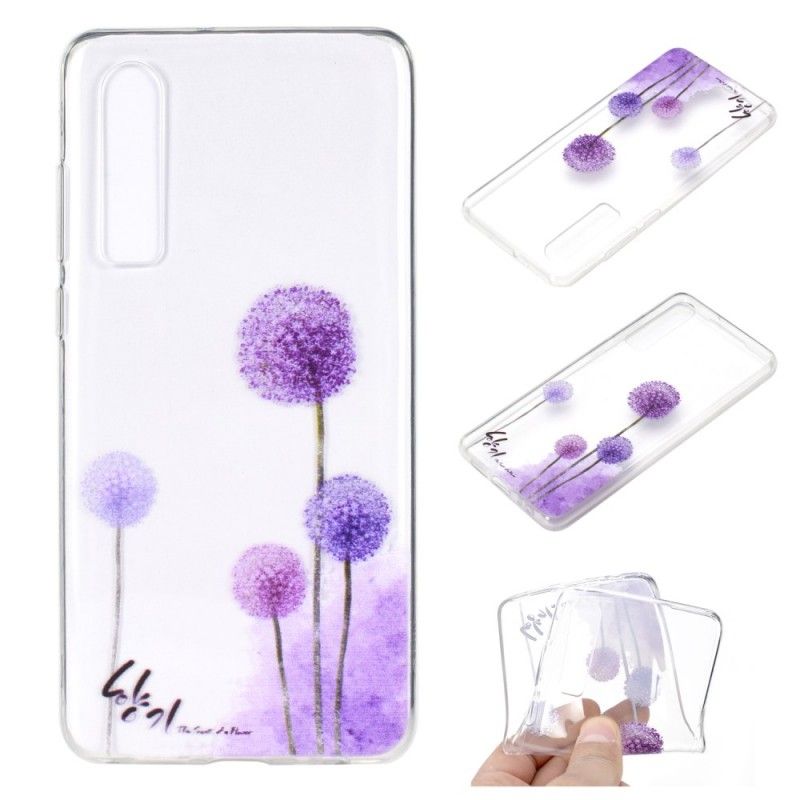 Cover Hoesje Huawei P30 Telefoonhoesje Transparant Gekleurde Paardenbloemen