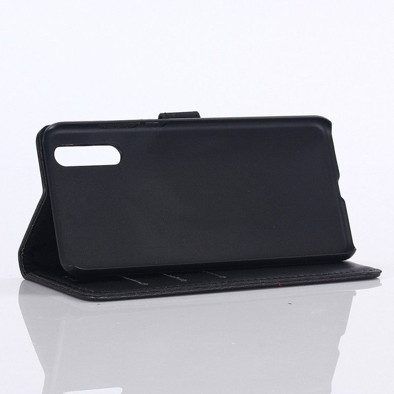 Flip Case Leren Huawei P30 Bruin Zwart Retro Kunstleer