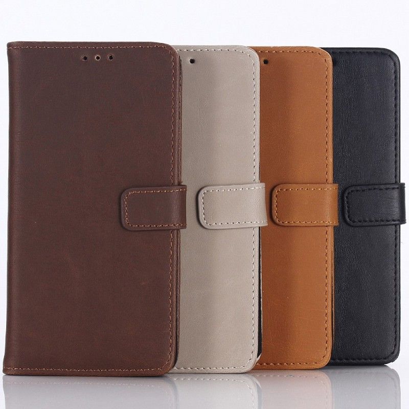 Flip Case Leren Huawei P30 Bruin Zwart Retro Kunstleer