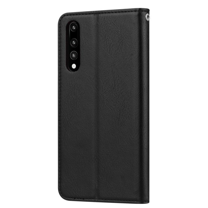 Folio-hoesje Huawei P30 Rood Zwart Kaarthouder Van Imitatieleer