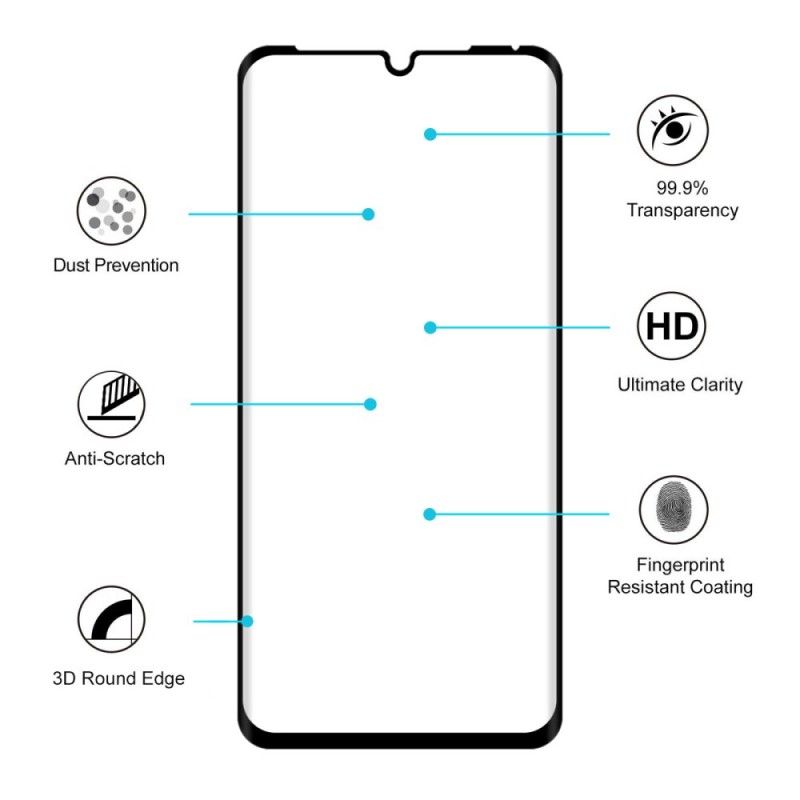Gehard Glas Bescherming Huawei P30 Transparant Zwart Calans