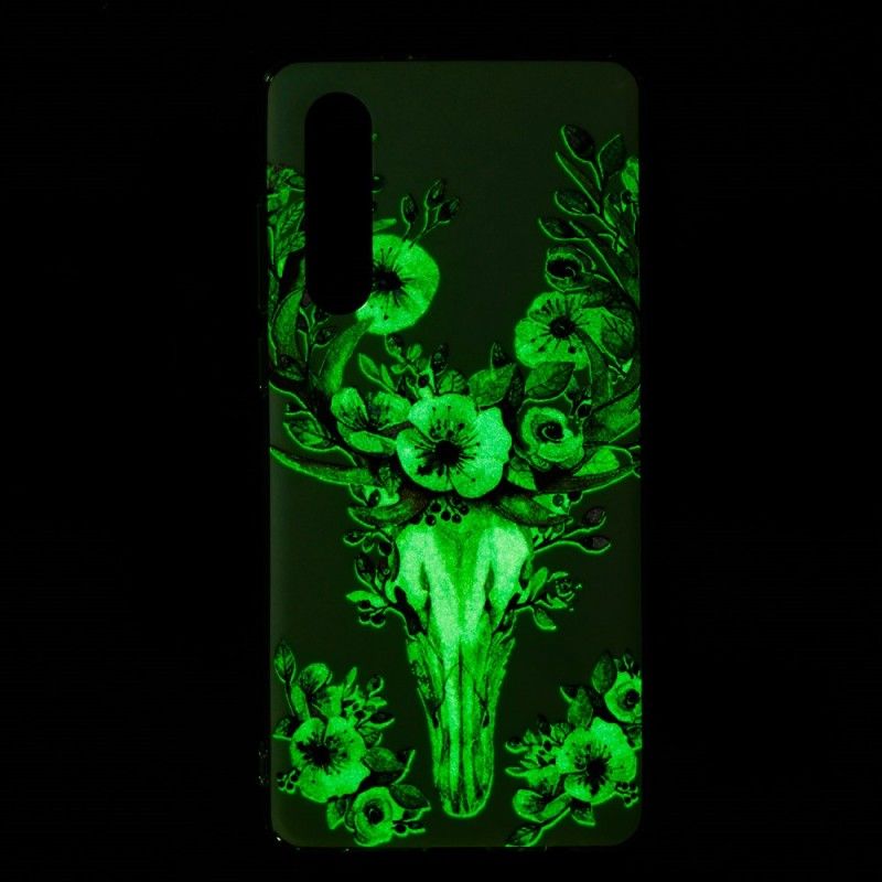 Hoesje Huawei P30 Eland Met Fluorescerende Bloemen