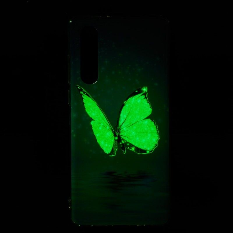 Hoesje Huawei P30 Fluorescerende Blauwe Vlinder