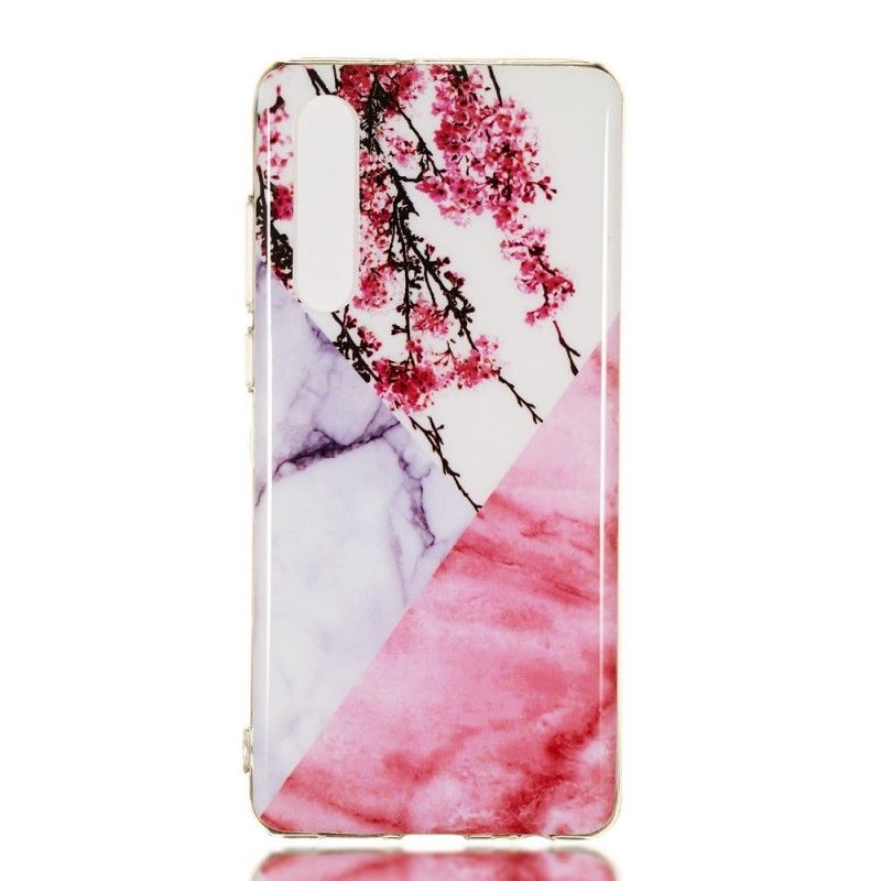 Hoesje Huawei P30 Gemarmerde Pruimenbloesem