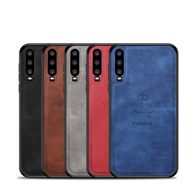 Hoesje Huawei P30 Grijs Zwart Eervolle Vintage